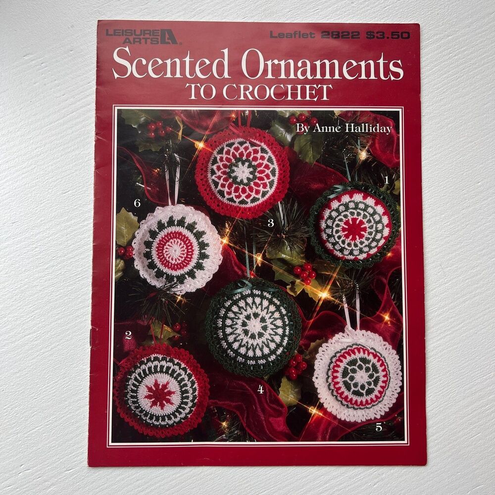 Vtg Leisure Arts 2822 Scented Ornaments to crochet 1996
